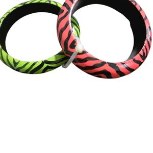 Zebra Print Bangle Bracelets